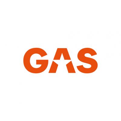 GAS-klistermärke 16x5.5cm, orange