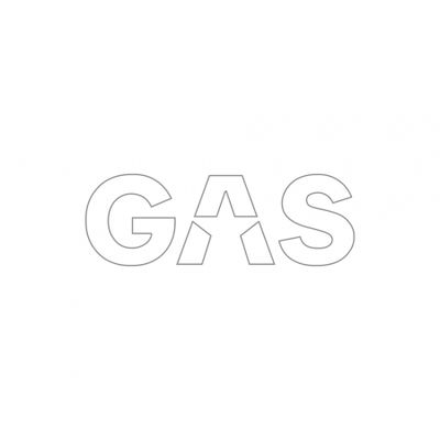GAS-klistermärke 16x5.5cm, vit