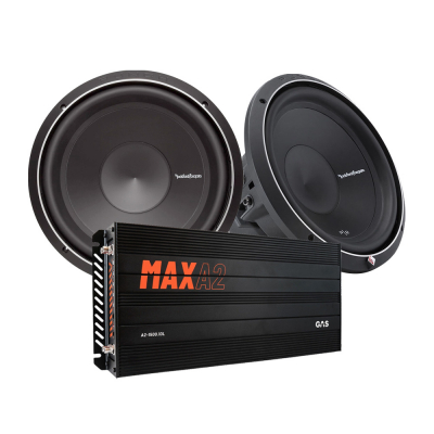 2-pack Rockford Fosgate Punch P2D412 & GAS MAX A2-1500.1DL, baspaket
