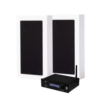 System One A50BT & DLS Flatbox Midi stereopaket, vit