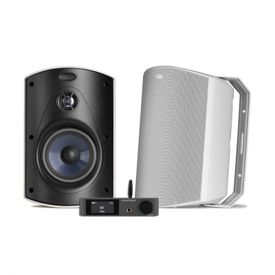 Dynavoice CA802BT & Polk Audio Atrium 6 vita utomhushögtalare, stereopaket