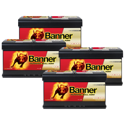 Batteripaket, 4 stycken Banner 95Ah AGM
