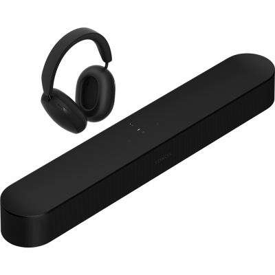 Sonos Beam (gen 2) svart soundbar med svart Sonos Ace, underhållningspaket