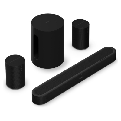 Sonos Beam Ultra hemmabiopaket med Sub Mini och Era 100, svart