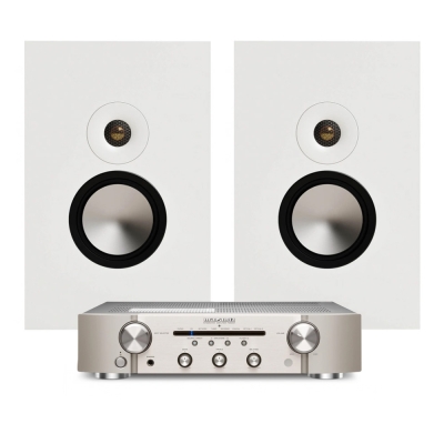Marantz PM6007 med Monitor Audio Bronze On-Wall 7G i vitt, stereopaket