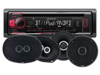 Kenwood KDC-BT510U & GAS Silver-högtalare