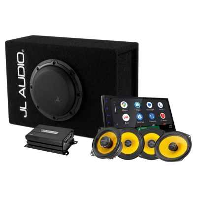 JL Audio 1x6 tums helhetspaket med JVC KW-M695DBW, helhetspaket