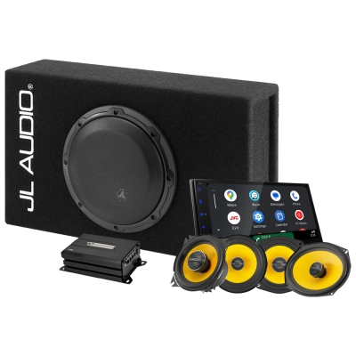 JL Audio 1x8 helhetspaket med JVC KW-M695DBW, helhetspaket