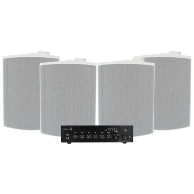 Dayton Audio DA40T med 4st Visaton WB16 i vitt, kommersiellt 100V-paket