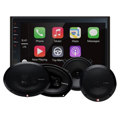 Macrom M-DL7000D & Rockford Fosgate Prime-högtalare, bilstereopaket