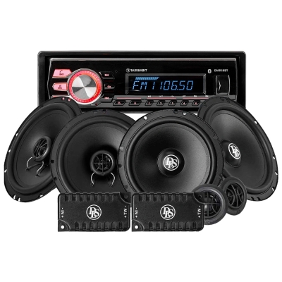 Bass Habit DMR10BT bilstereopaket med DLS fram- och bakhögtalare