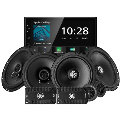 Kenwood DMX5020DABS bilstereopaket med DLS Performance-högtalare