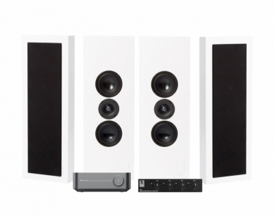 WiiM Amp, SC4B & 2 par mattvita DLS Flatbox XL