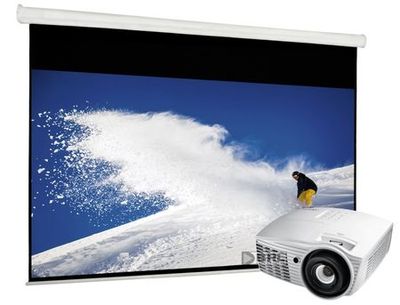 Optoma HD50 Projektorpaket 104'' motordriven duk