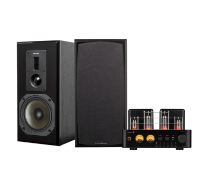 Dayton Audio HTA100 & Dynavoice DM-6II, svart stereopaket