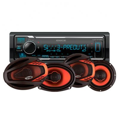 Kenwood KMM-BT358 & GAS BEAT-högtalare, bilstereopaket
