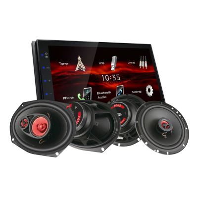JVC KW-M180BT & Bass Habit PLAY-högtalare, bilstereopaket