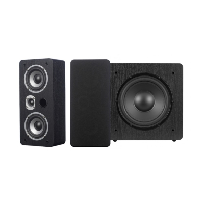 Dynavoice Magic LCR-4 EX med Challenger Sub 8, 2.1 högtalarpaket i svart