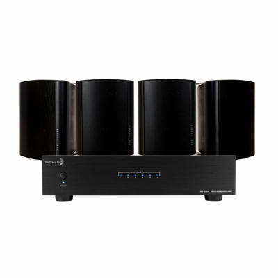 Dayton Audio MA1240 & 2 par DLS MB5i svarta utomhushögtalare