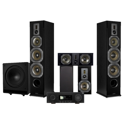 Dynavoice Definition 5.1 hemmabiopaket med JBL MA7100HP, svart