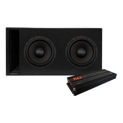 GAS MAX S1-12D1 2x12 tum i Competition-baslåda & MAX A2-2500.1DL, baspaket