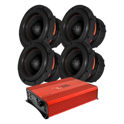 4-pack GAS MAX S1-8D1 & Bass Habit SPL ELITE 5100.1DF, baspaket