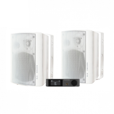 Dynavoice CA802BT & DLS MB5i utomhushögtalare, vit