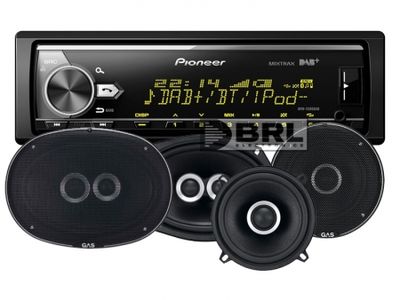 Pioneer MVH-X580DAB & GAS SILVER-högtalare