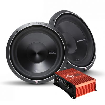 2-pack Rockford Fosgate P3D2-12 & Bass Habit SE550.2DF, baspaket