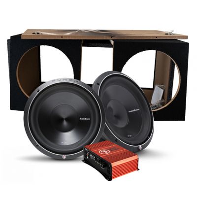 2-pack Rockford Fosgate P3D2-12 & Bass Habit SE550.2DF, baspaket i byggsats