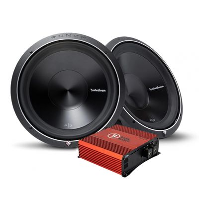 2-pack Rockford Fosgate P3D4-15 & Bass Habit SPL ELITE 3100.1DF, baspaket