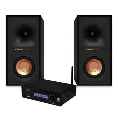 System One A50BT & Klipsch R-40M stereopaket, svart