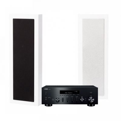 Yamaha R-N600A & DLS Flatbox XL i mattvit, stereopaket