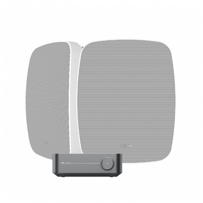 WiiM Amp & Klipsch RSM-650 utomhuspaket, vit