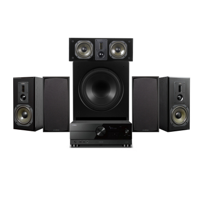 Yamaha Aventage RX-A2A & Dynavoice Definition DM-6 5.1 hemmabiopaket, svart