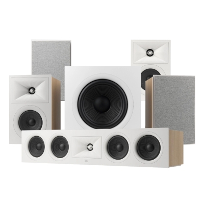 JBL Stage 240B 5.1 högtalarpaket med 200P och center, vitt