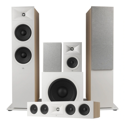 JBL Stage 280F 5.1 högtalarpaket med 220P och center, vitt