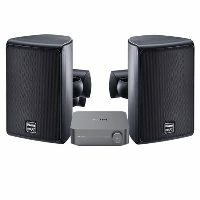 WiiM Amp & Magnat Symbol X-160 Utomhushögtalare Svarta