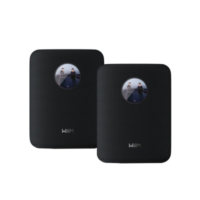2-pack WiiM Sound smart högtalare med skärm, svart