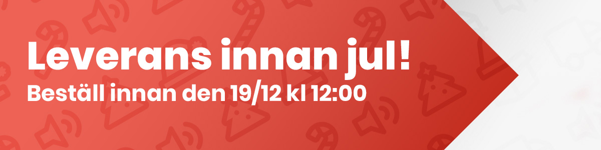 Beställ innan 19/12 kl. 12:00 för leverans innan jul!