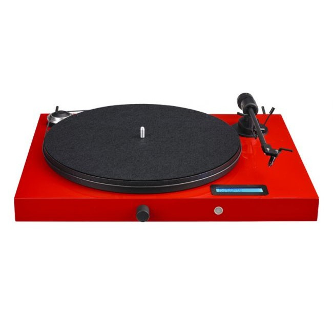 Pro-Ject Jukebox E1, skivspelare med inbyggd förstärkare, röd