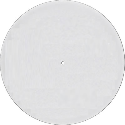 En genomskinlig akryltallrik för vinylskivor.