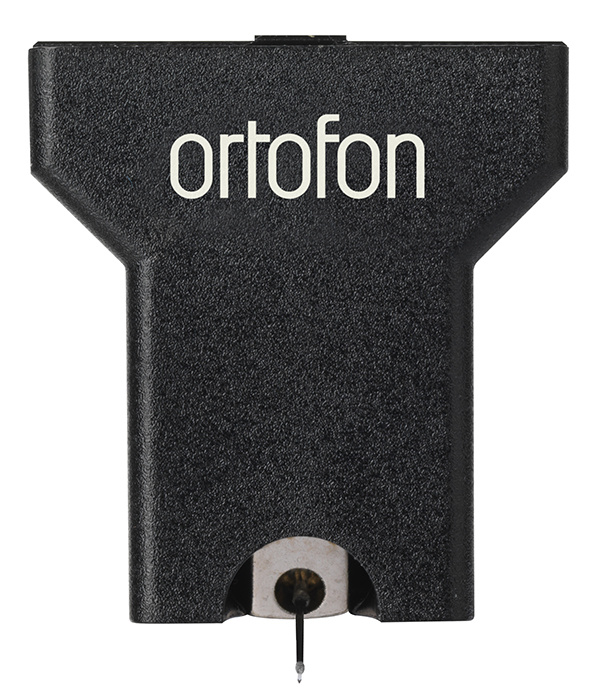 En svart skivtändare med Ortofon-logotyp.