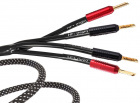 Terminerad högtalarkabel med röd och svart kontakt, 2x3 meter.