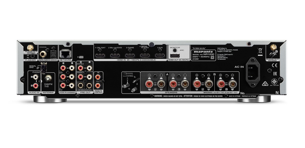 Marantz NR1200 stereoreceiver med nätverk, silver