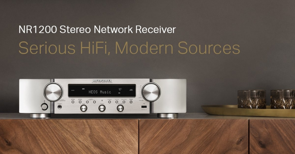 Marantz NR1200 stereoreceiver med nätverk, silver