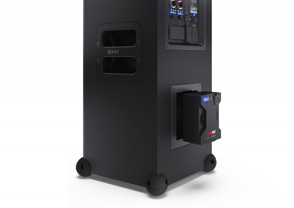 Sharp Sumobox CP-LS100, extrem partyhögtalare med löstagbart batteri