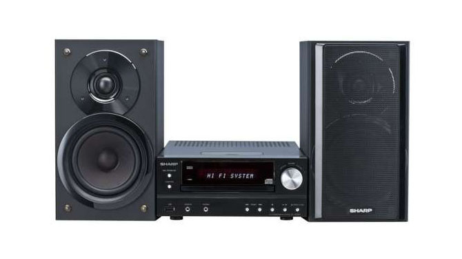 Sharp Hifi system med USB och iPod docking Svart