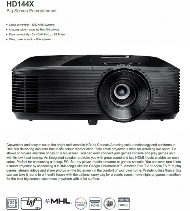 Optoma HD144X Hembio Projektor Full-HD