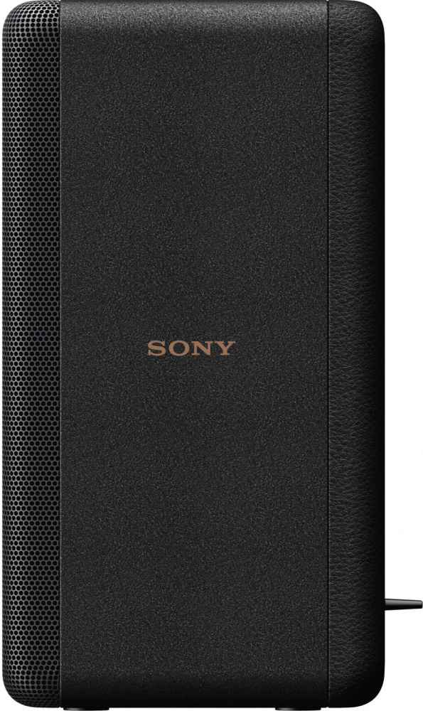 Svart trådlös surroundhögtalare med Sony-logotyp på framsidan.